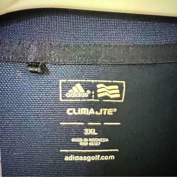 Adidas men’s climate A76 MCL navy  Polo Shirt golf with white stripe - Picture 2 of 4